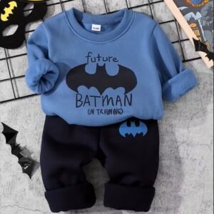 Blue Sweatshirt & Black Pants Cozy Outfit