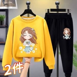 Yellow Sweatshirt & Black Pants